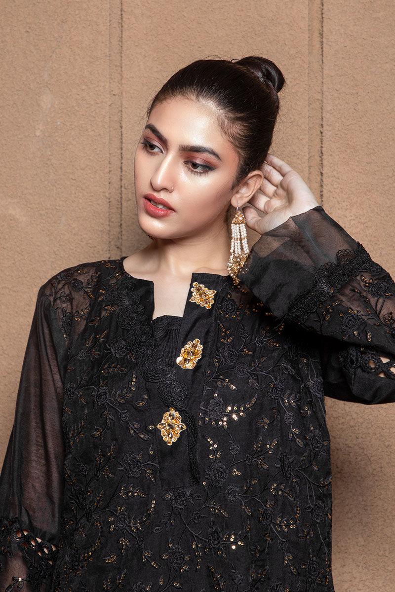Buy Black Color Net Embroidered Dress for Her online in Pakistan | Buyon.pk